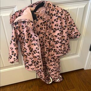Zara Pink Leopard Print Kids Jacket and Snow Set
